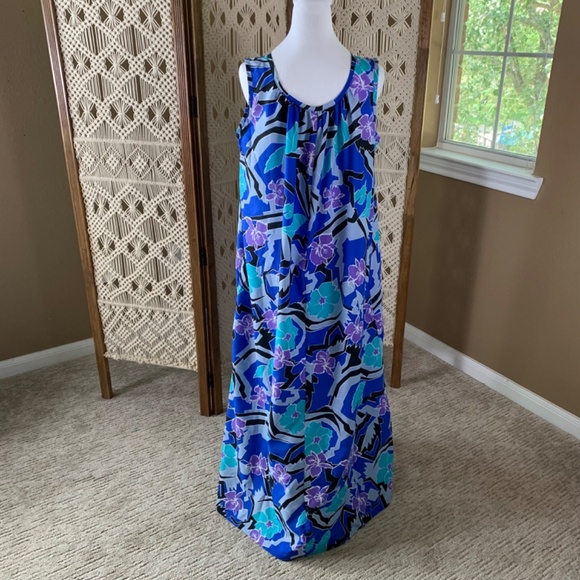 Vintage Hilo Hattie Hawaiian Dress Caftan Mumu Cover Up Large - Picture 5 of 10